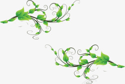 绿色清新春季树叶装饰素材