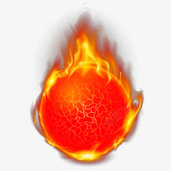 炙热的卡通燃烧的通红的火球插画高清图片