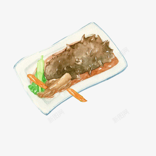 红烧海胆手绘画片png免抠素材_新图网 https://ixintu.com 小白菜 手绘美食 海胆 海鲜 烧烤