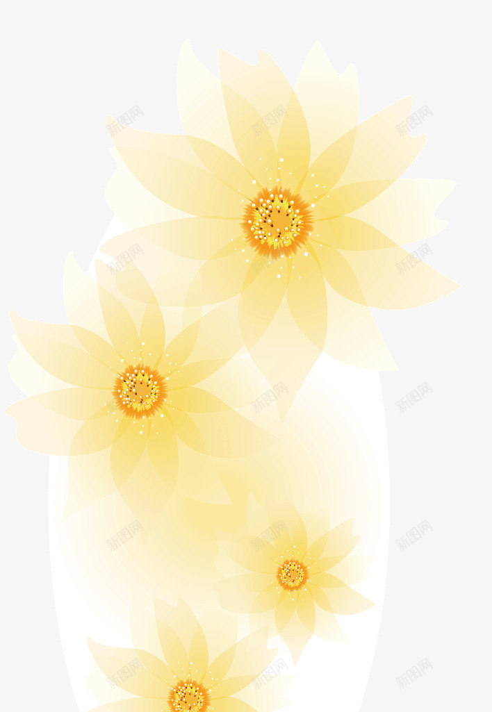 花型背景装饰png免抠素材_新图网 https://ixintu.com 底纹 背景元素 背景装饰 花型 黄色的花