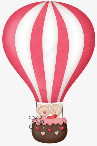坐在热气球上的小熊png免抠素材_新图网 https://ixintu.com 卡通PNG素材 小熊 热气球 粉色