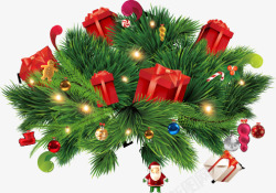 彩色圣诞老人树木素材