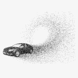 跑车黑色砂砾粒子轿车元素矢量图高清图片