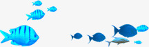 蓝色热带鱼矢量图海底蓝色热带鱼群高清图片