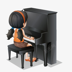 弹钢琴的人素材