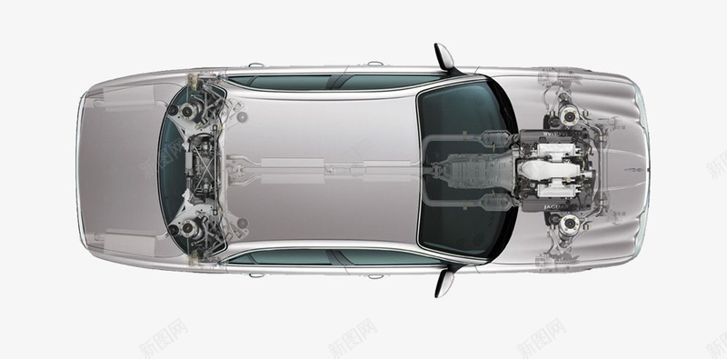 轿车俯视图png免抠素材_新图网 https://ixintu.com 汽车 汽车结构图 轿车俯视图 银色轿车