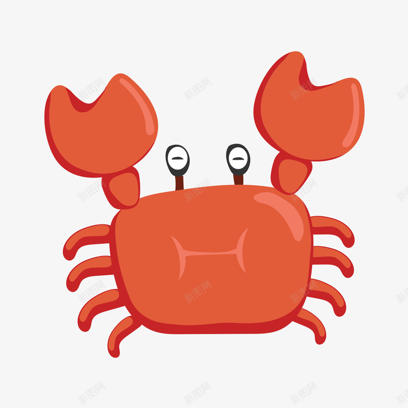 红色的螃蟹矢量图ai免抠素材_新图网 https://ixintu.com 日常 海鲜 白色 红色 红色螃蟹 螃蟹 食物 矢量图
