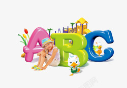 国外儿童英语ABC培训元素高清图片