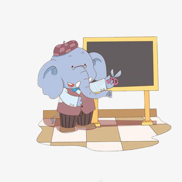 大象上课课堂png免抠素材_新图网 https://ixintu.com 上课 剪刀 可爱 大象 帽子 课堂 黑板