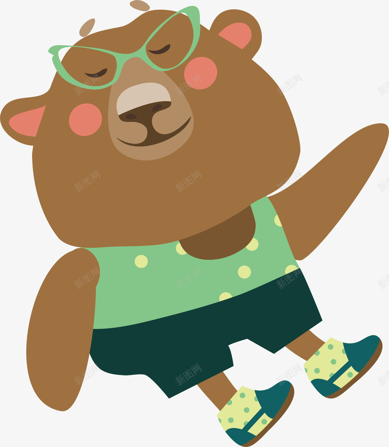 坐在的小熊png免抠素材_新图网 https://ixintu.com 动物 卡通手绘 可爱 宠物 小熊 挥手 棕色 水彩