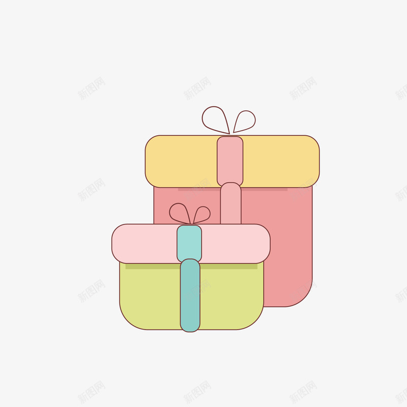 彩色礼盒的可爱图标png_新图网 https://ixintu.com 可爱 图标 彩色盒子 盒子 礼物 简单 赠礼