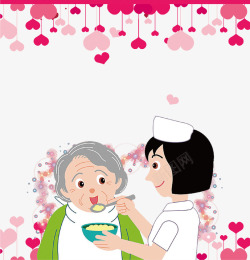 卡通手绘护士节插画素材