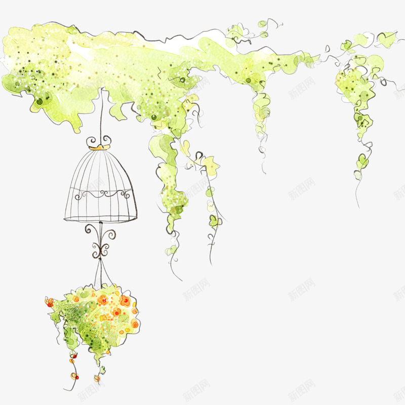 植物花花草草png免抠素材_新图网 https://ixintu.com 手绘 植物 绘画 花花草草