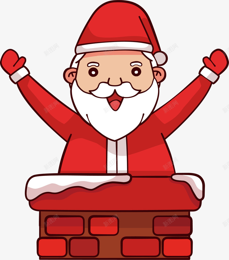 圣诞节可爱圣诞老人png免抠素材_新图网 https://ixintu.com 可爱圣诞老人 圣诞老人 圣诞节 烟囱 爬烟囱 矢量png