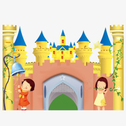 童话王国金色城堡素材