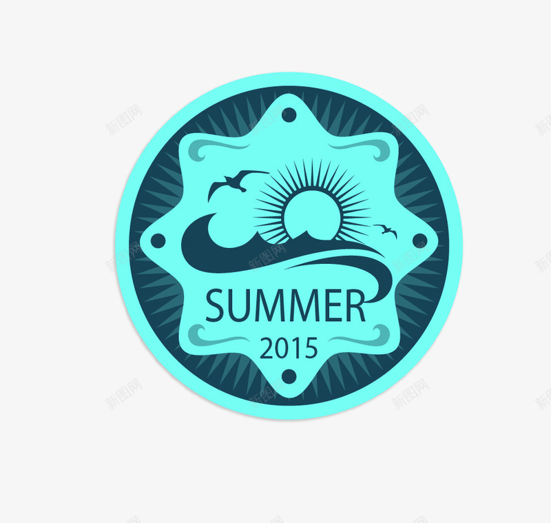 summer边框png免抠素材_新图网 https://ixintu.com summer边框 海浪 矢量边框 鸟