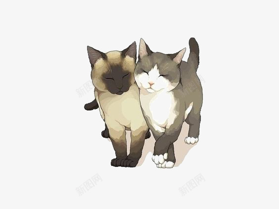 猫咪png免抠素材_新图网 https://ixintu.com 动物 卡通 宠物 手绘 插画 文艺 暹罗 清新 猫咪