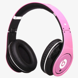 耳机录音效果粉色的音乐耳麦装备高清图片