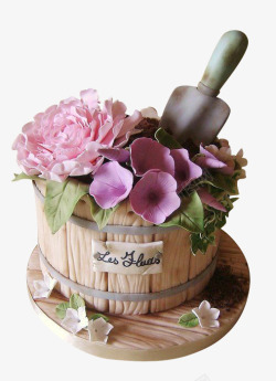 婚礼甜品台牡丹花盆花翻糖蛋糕高清图片