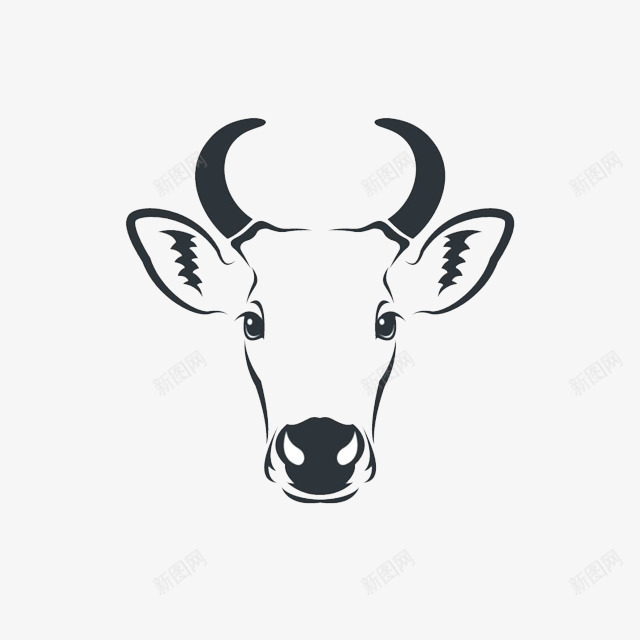 牛头logo图标png_新图网 https://ixintu.com 免抠公牛logo 免抠牛头 标志 标识 牛头logo 牛头像 牛角 牛角骷髅 角骨 黑白牛头