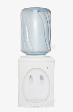 冷热饮水机蓝色解渴饮水机上的塑料瓶饮用水高清图片
