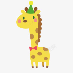 斑点长颈鹿萌黄色长颈鹿手绘矢量图高清图片