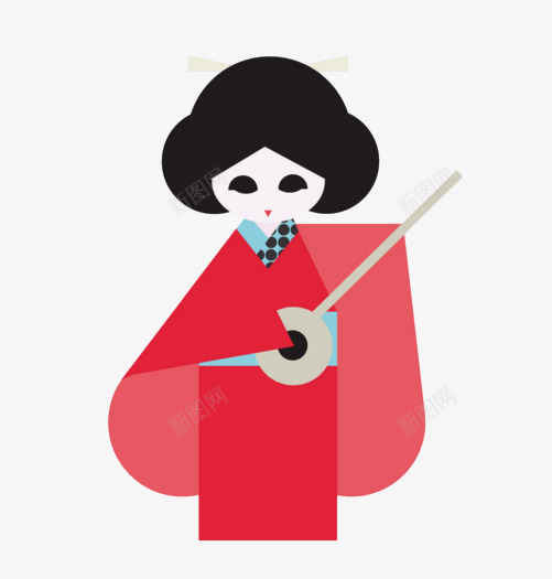 日本歌姬png免抠素材_新图网 https://ixintu.com 卡通 图案 日本 歌姬 红色 装饰