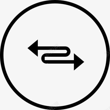 箭头指向侧面曲线概述圆形按钮图标图标