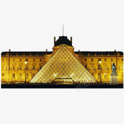 大气三角形卢浮宫金字塔正面效果图高清图片
