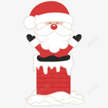 爬烟囱的圣诞老人png免抠素材_新图网 https://ixintu.com 圣诞老人 圣诞节 烟囱 装饰