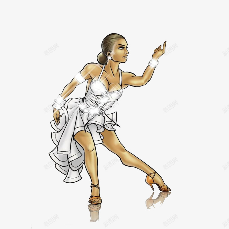 拉丁舞性感女士卡通画png免抠素材_新图网 https://ixintu.com 交际舞 卡通画 双人舞 性感女士 拉丁舞 拉丁舞卡通 激情 舞蹈