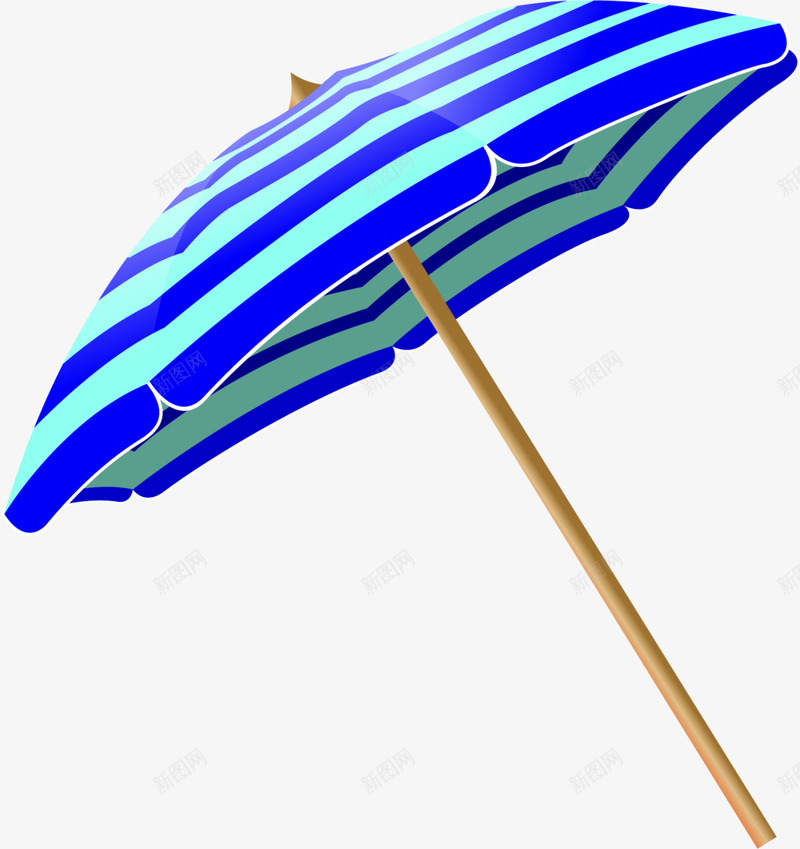 夏天气息条纹沙滩伞png免抠素材_新图网 https://ixintu.com 夏天气息 夏日 撑开的伞 条纹大伞 沙滩伞 蓝色条纹