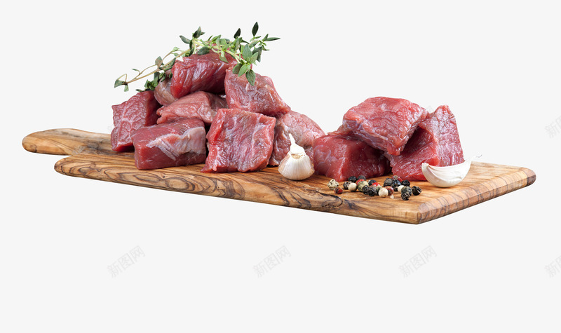 木板上的肉png免抠素材_新图网 https://ixintu.com 剁块肉 木板 简图 红色 肉块