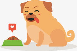 绿色狗粮有饭吃的小狗高清图片