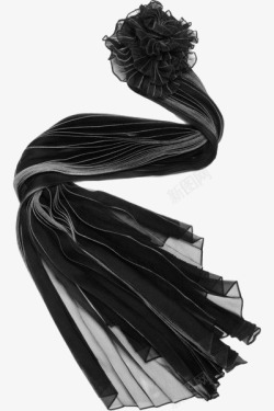 黑丝绸黑色绸带元素高清图片