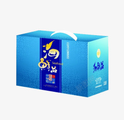 蓝色海鲜礼盒包装素材