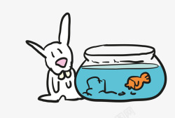 卡通扁平化鱼缸鱼儿素材