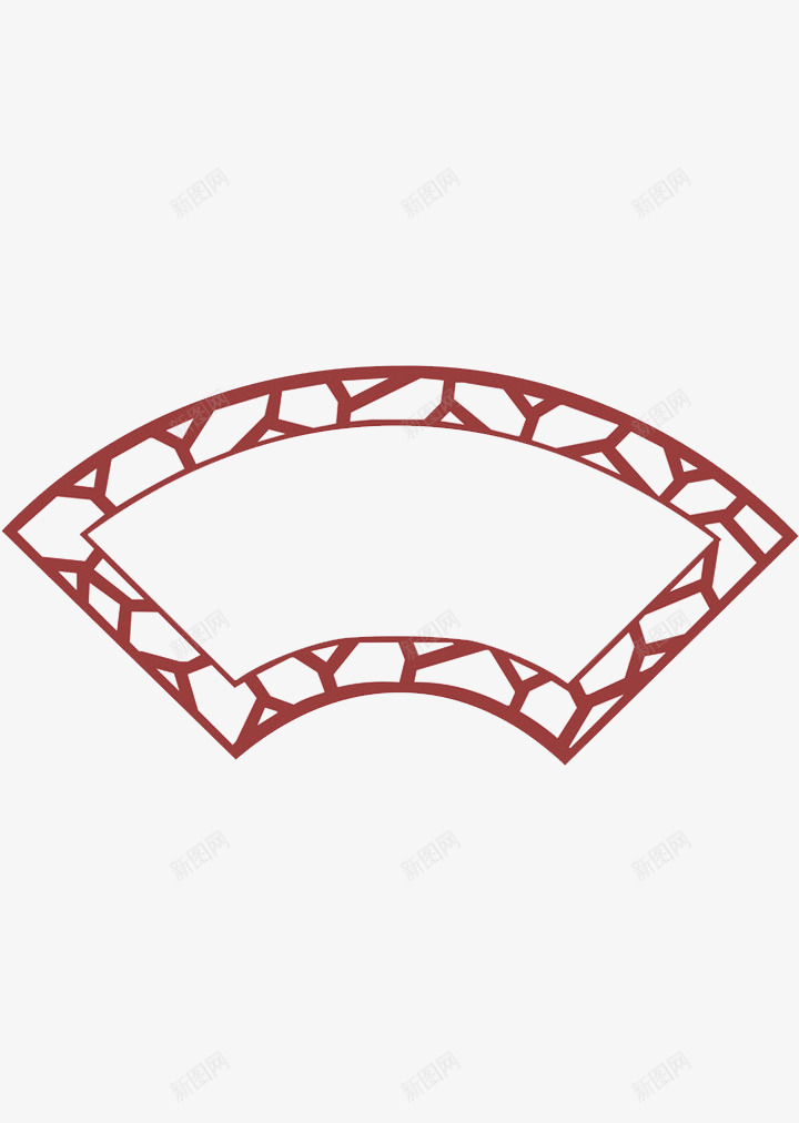 扇形图案png免抠素材_新图网 https://ixintu.com 复古 扇子 镂空