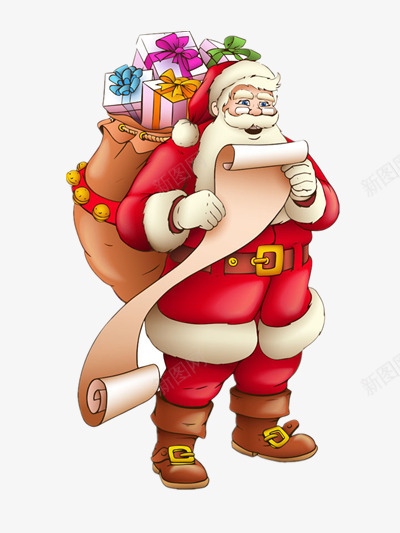 背着礼物的圣诞老人png免抠素材_新图网 https://ixintu.com 圣诞 圣诞夜 圣诞老人 圣诞节 平安夜 白胡子爷爷 礼物包装盒 礼物清单 西方节日 送礼物 长胡子的男人