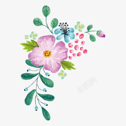 花草树木插画精美彩色花朵高清图片