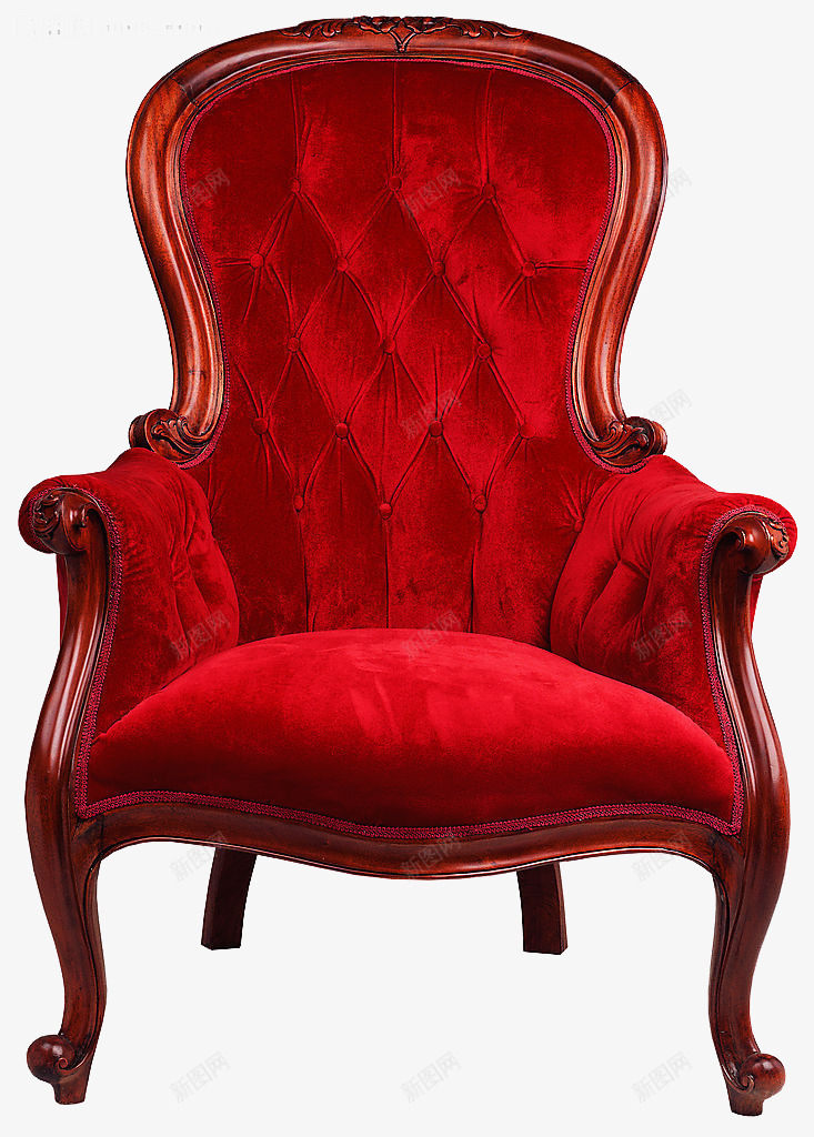 高档红色沙发凳子png免抠素材_新图网 https://ixintu.com 产品实物 红色沙发 高档红木沙发