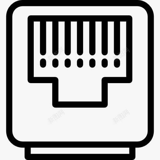 网络插座图标png_新图网 https://ixintu.com 互联网 互联网连接 技术 电线 电缆