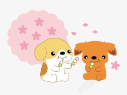 卡通糖葫芦卡通吃糖葫芦的小狗图高清图片