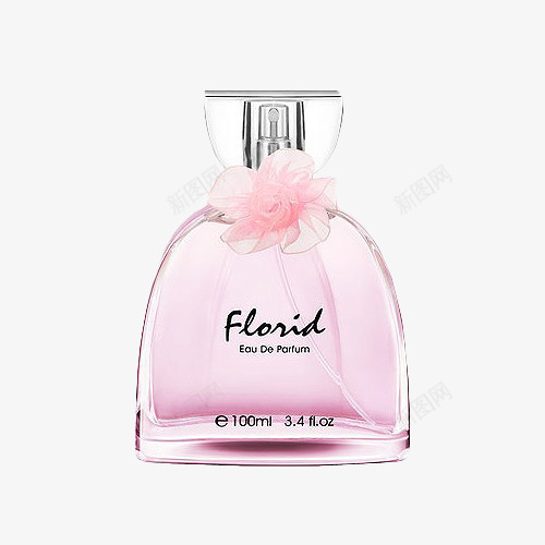 清新香水png免抠素材_新图网 https://ixintu.com 产品实物 化妆品 玻璃瓶 粉色香水 香水