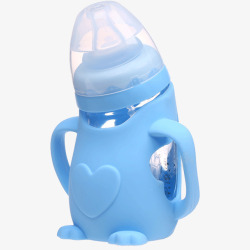 蓝色图案宝宝奶瓶婴儿奶瓶高清图片