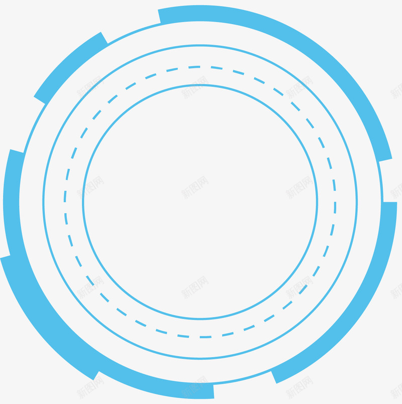 圆形科技感装饰框图标png_新图网 https://ixintu.com 图形 图标 圆形 科技感 装饰 装饰框