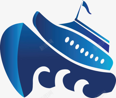 游艇海浪装饰图标图标