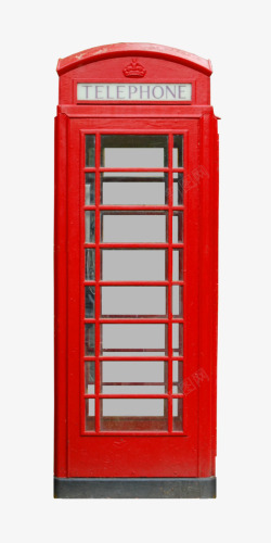 文艺电话亭红色复古电话亭高清图片