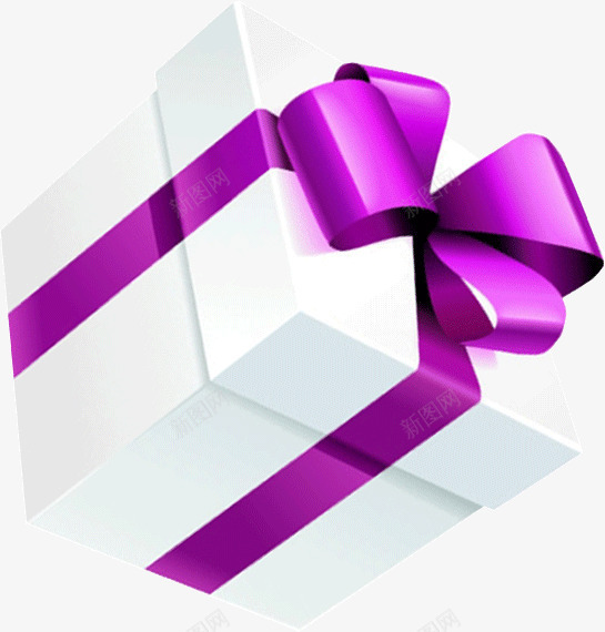 紫色华丽包装精品礼盒png免抠素材_新图网 https://ixintu.com 包装 华丽 礼盒 精品 紫色