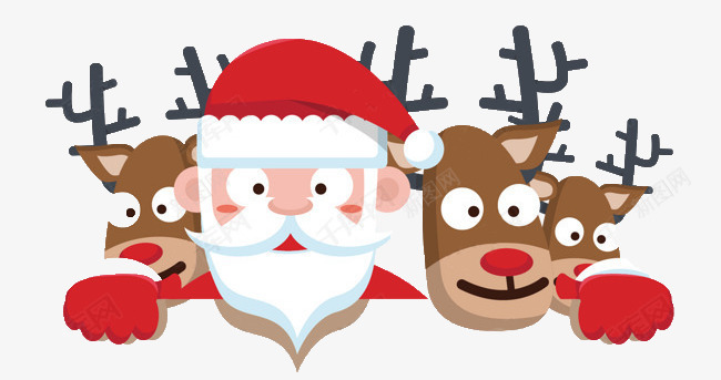 圣诞节圣诞老人麋鹿卡通png免抠素材_新图网 https://ixintu.com 元素 卡通 圣诞老人 圣诞节 装饰 麋鹿